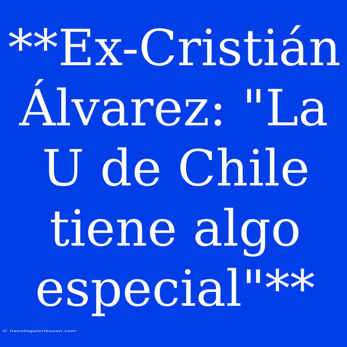 **Ex-Cristián Álvarez: 