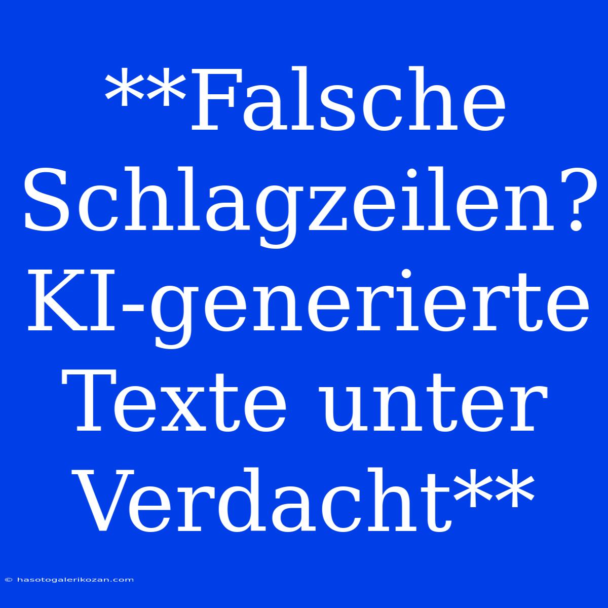 **Falsche Schlagzeilen? KI-generierte Texte Unter Verdacht**