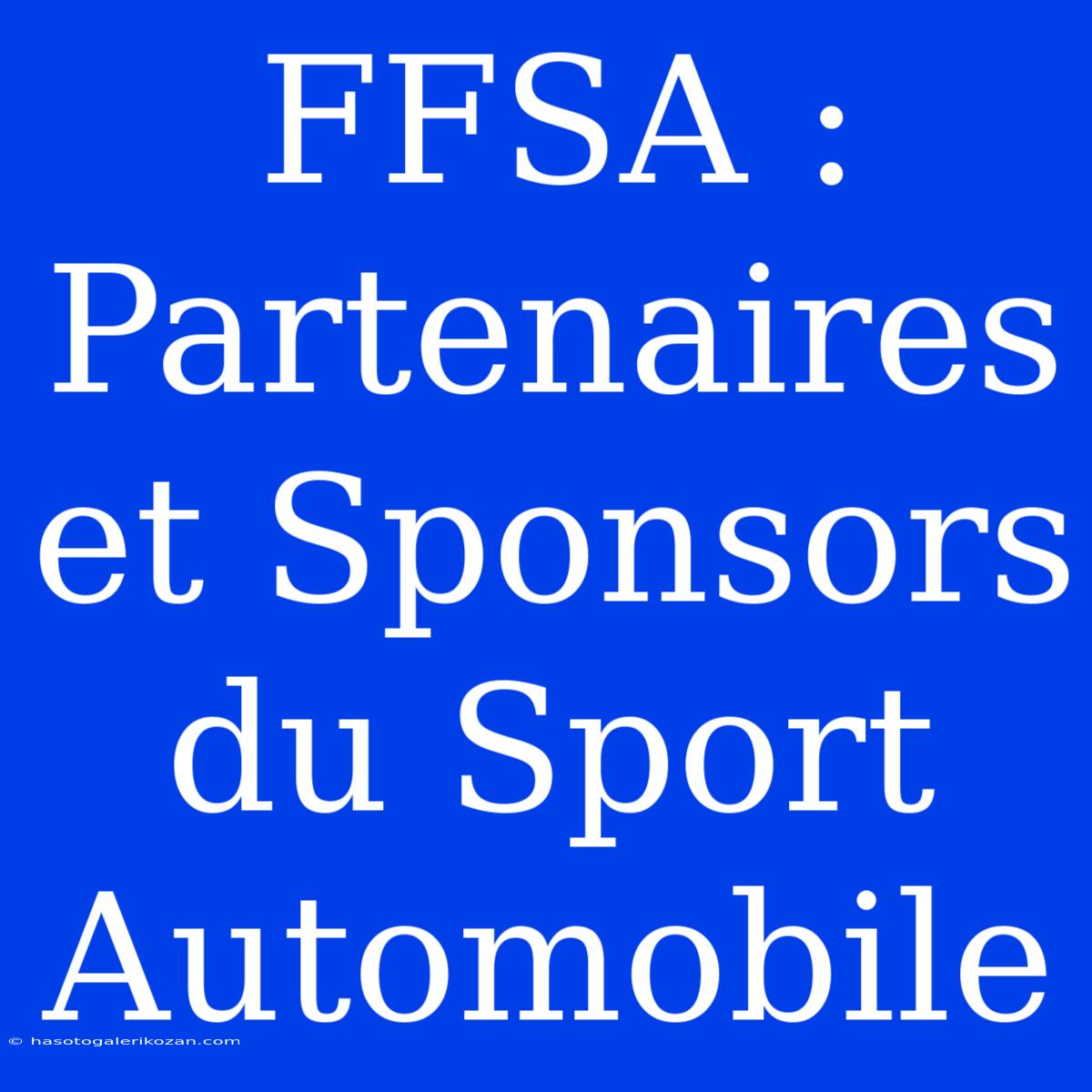 FFSA : Partenaires Et Sponsors Du Sport Automobile