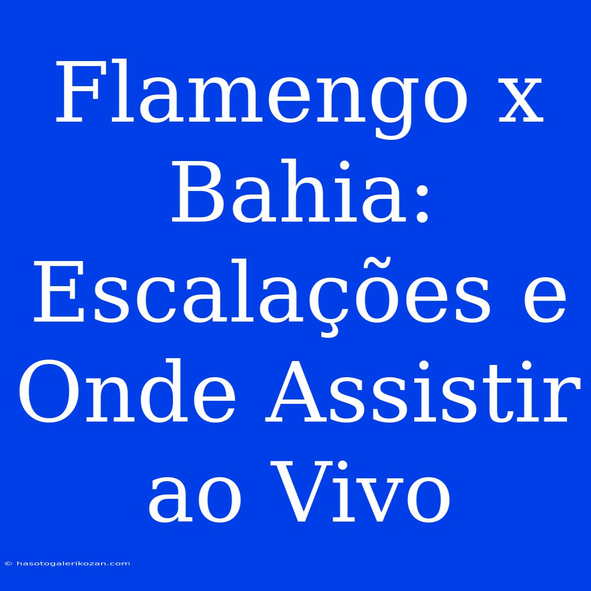 Flamengo X Bahia: Escalações E Onde Assistir Ao Vivo