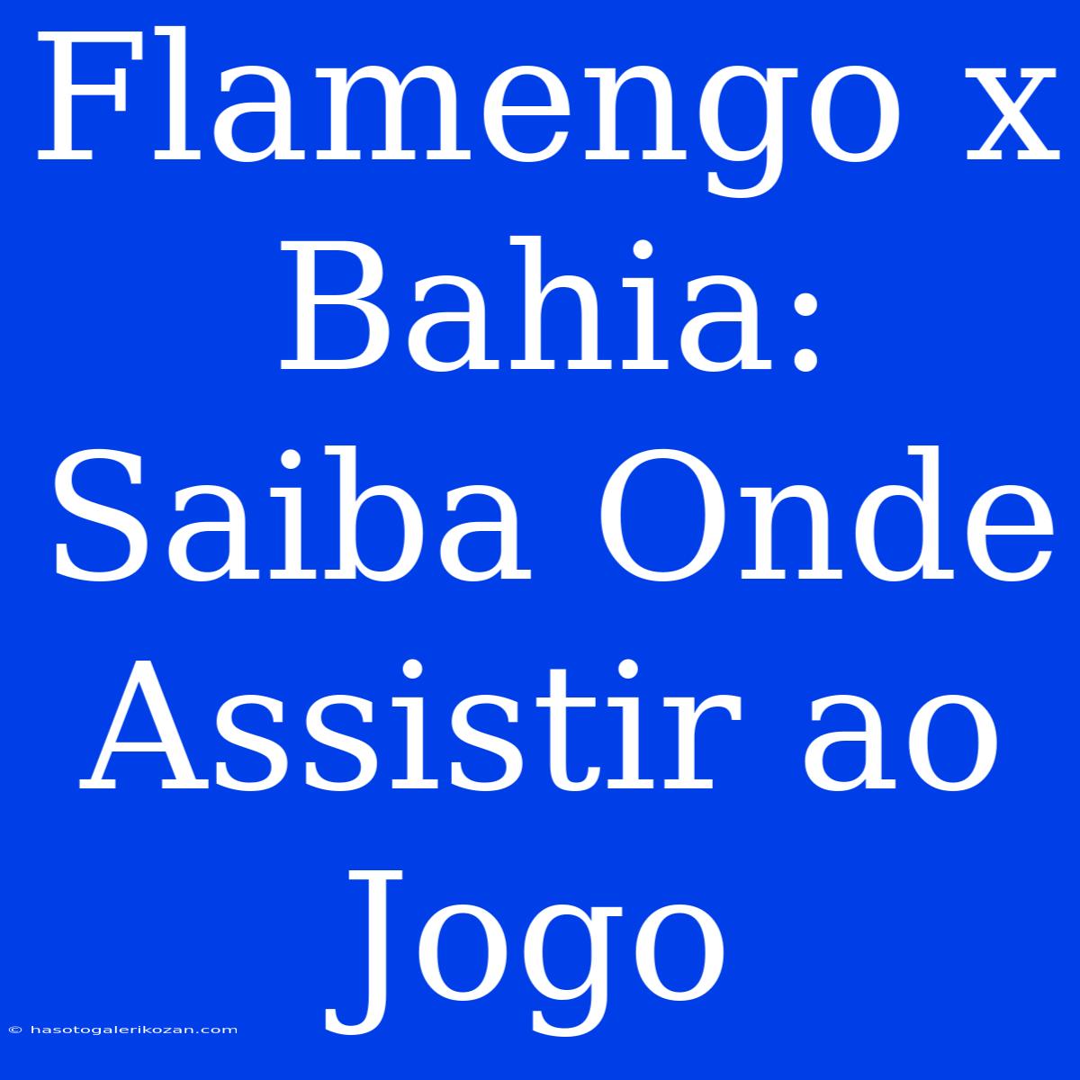 Flamengo X Bahia: Saiba Onde Assistir Ao Jogo