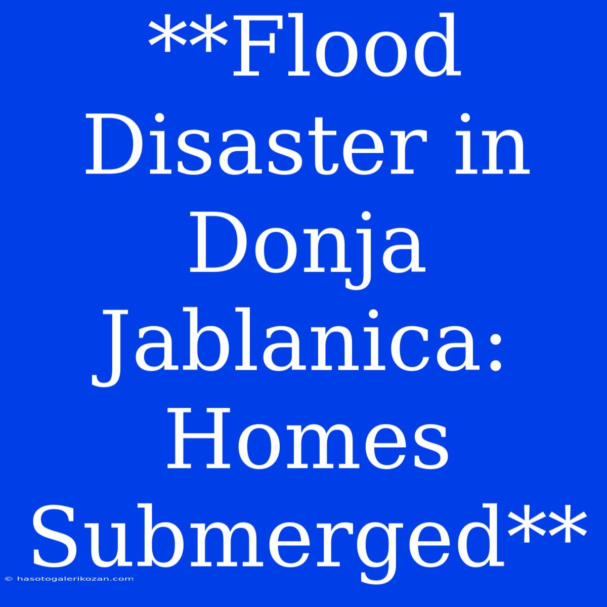 **Flood Disaster In Donja Jablanica: Homes Submerged**