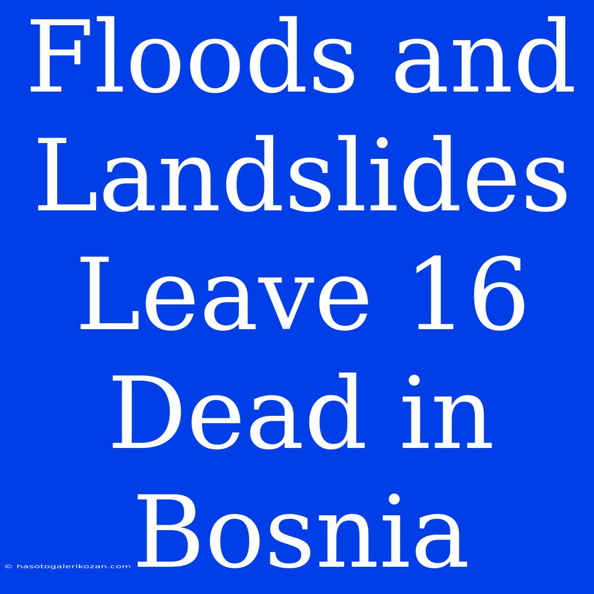 Floods And Landslides Leave 16 Dead In Bosnia