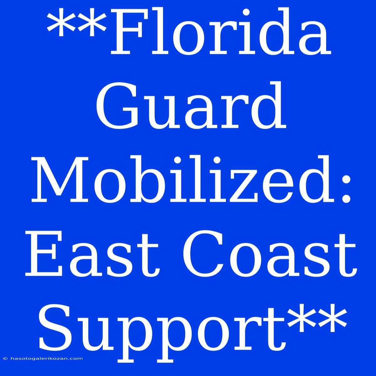 **Florida Guard Mobilized: East Coast Support**