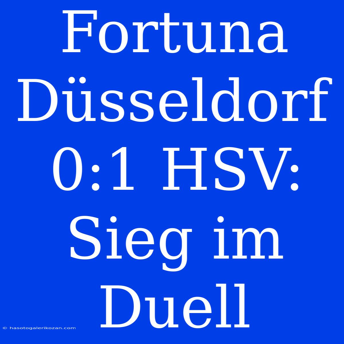 Fortuna Düsseldorf 0:1 HSV: Sieg Im Duell