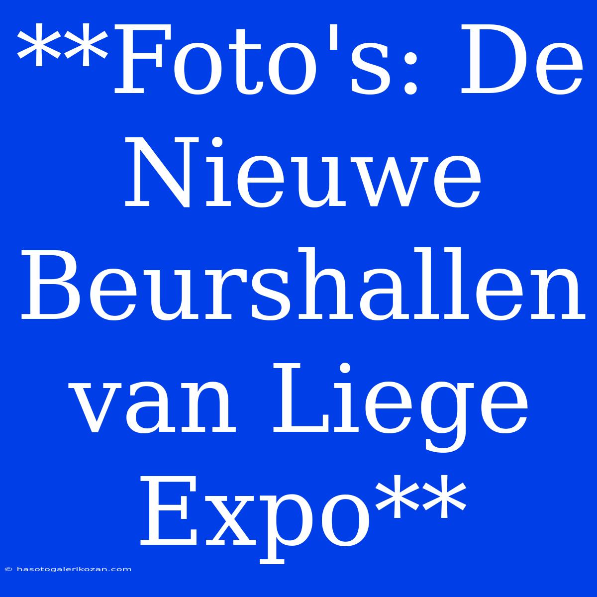 **Foto's: De Nieuwe Beurshallen Van Liege Expo**