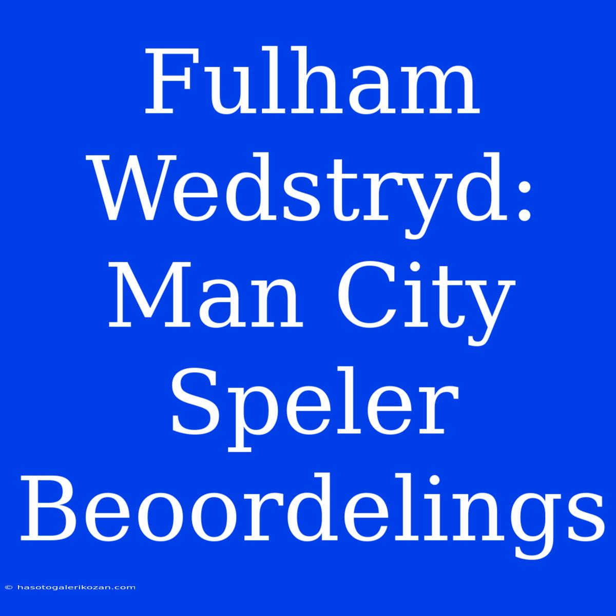 Fulham Wedstryd: Man City Speler Beoordelings