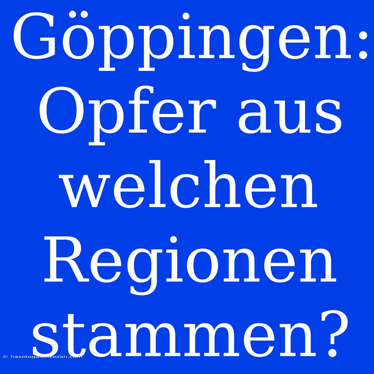 Göppingen: Opfer Aus Welchen Regionen Stammen?