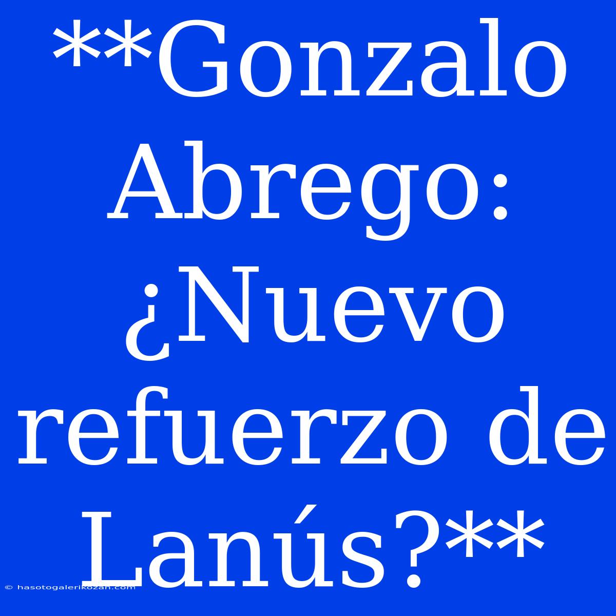 **Gonzalo Abrego: ¿Nuevo Refuerzo De Lanús?**