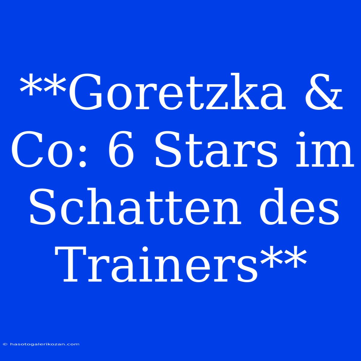 **Goretzka & Co: 6 Stars Im Schatten Des Trainers**