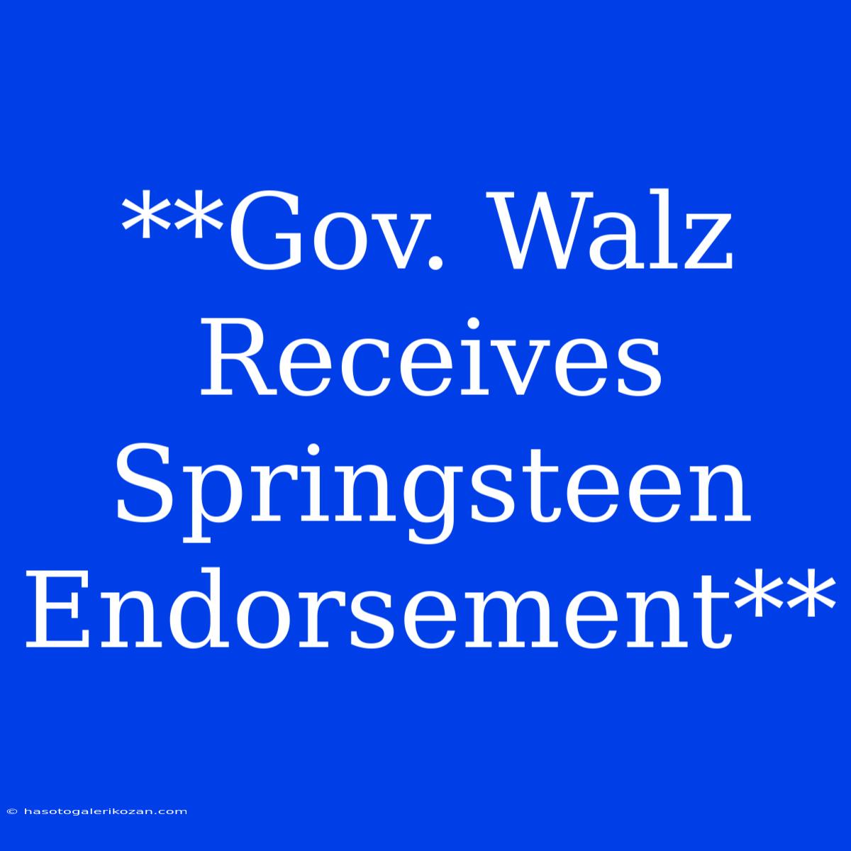 **Gov. Walz Receives Springsteen Endorsement**