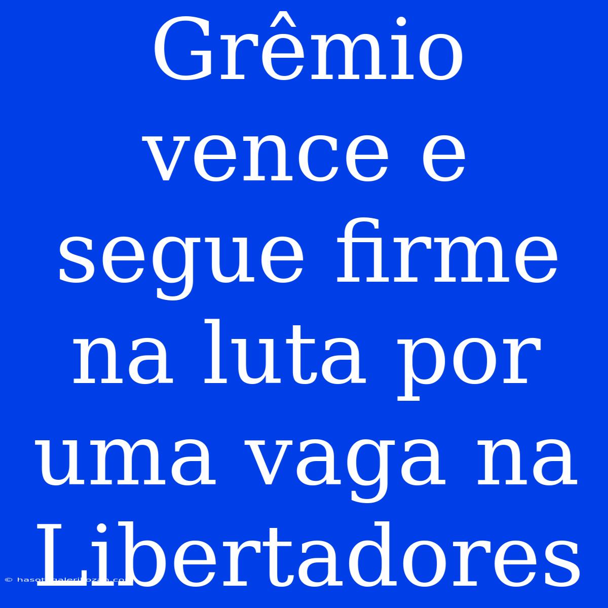 Grêmio Vence E Segue Firme Na Luta Por Uma Vaga Na Libertadores