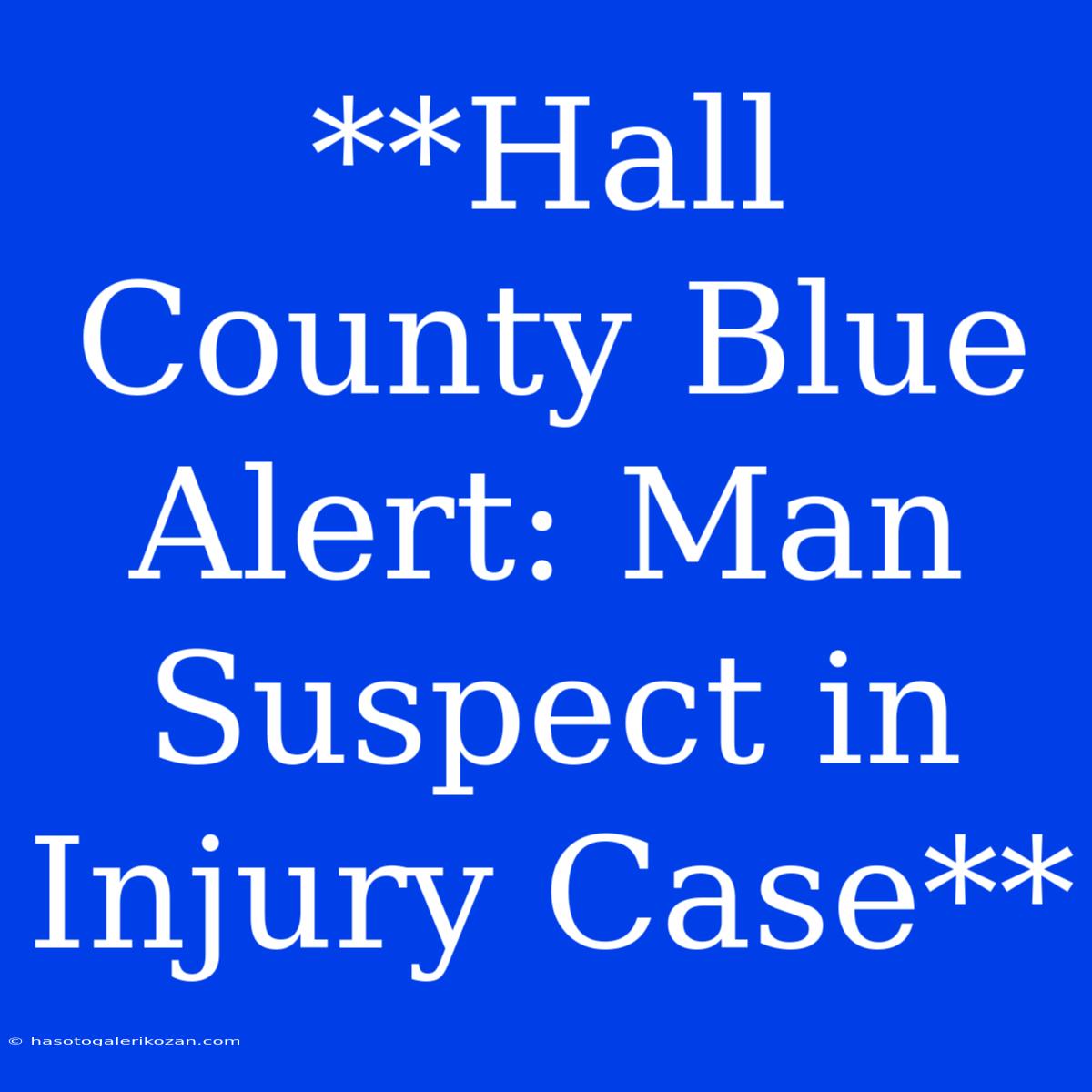 **Hall County Blue Alert: Man Suspect In Injury Case** 