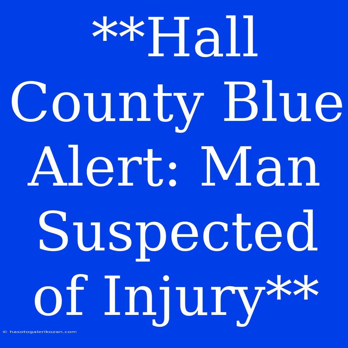 **Hall County Blue Alert: Man Suspected Of Injury**