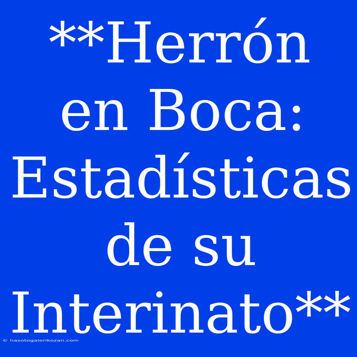 **Herrón En Boca: Estadísticas De Su Interinato**