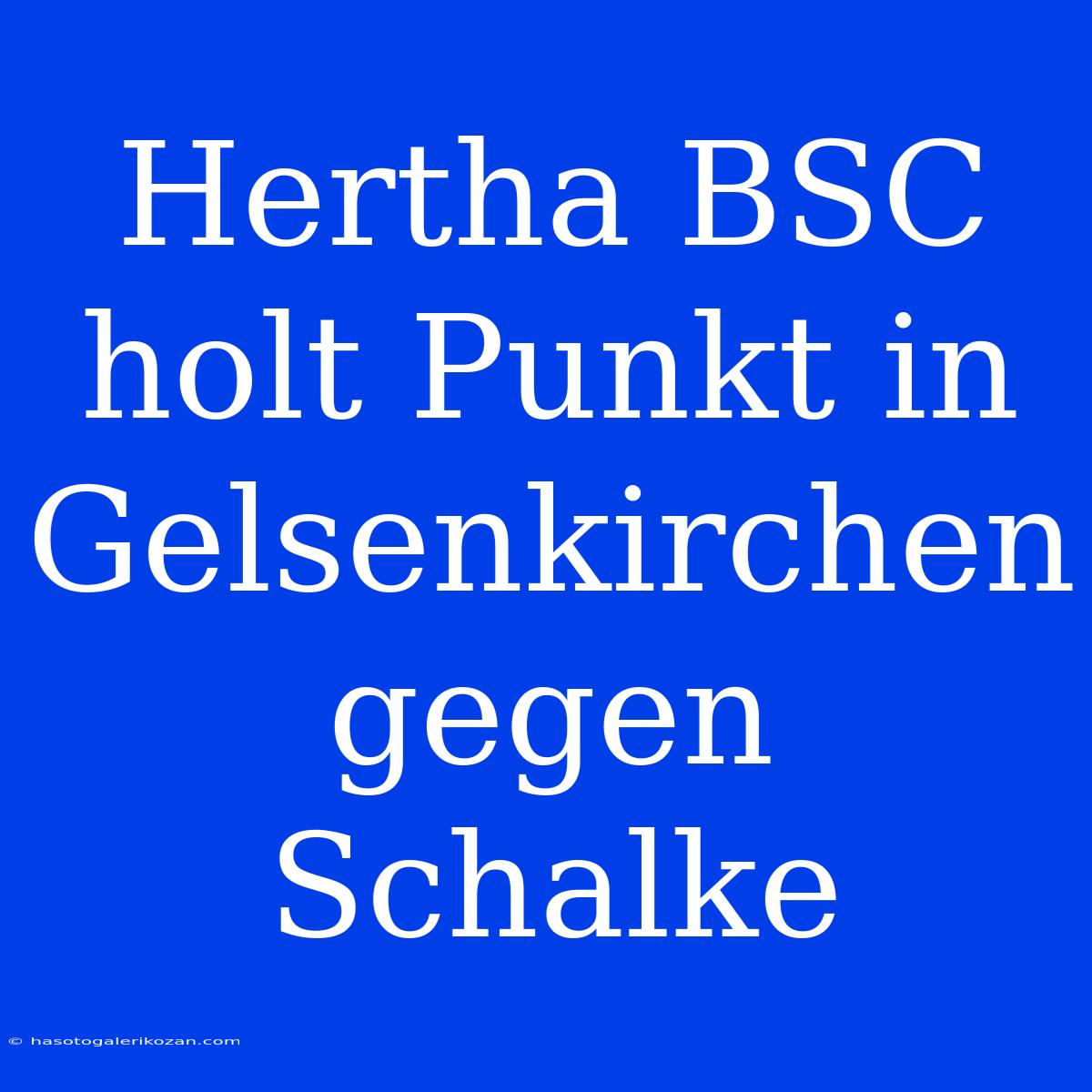 Hertha BSC Holt Punkt In Gelsenkirchen Gegen Schalke