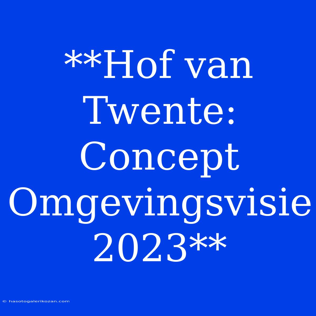 **Hof Van Twente: Concept Omgevingsvisie 2023**