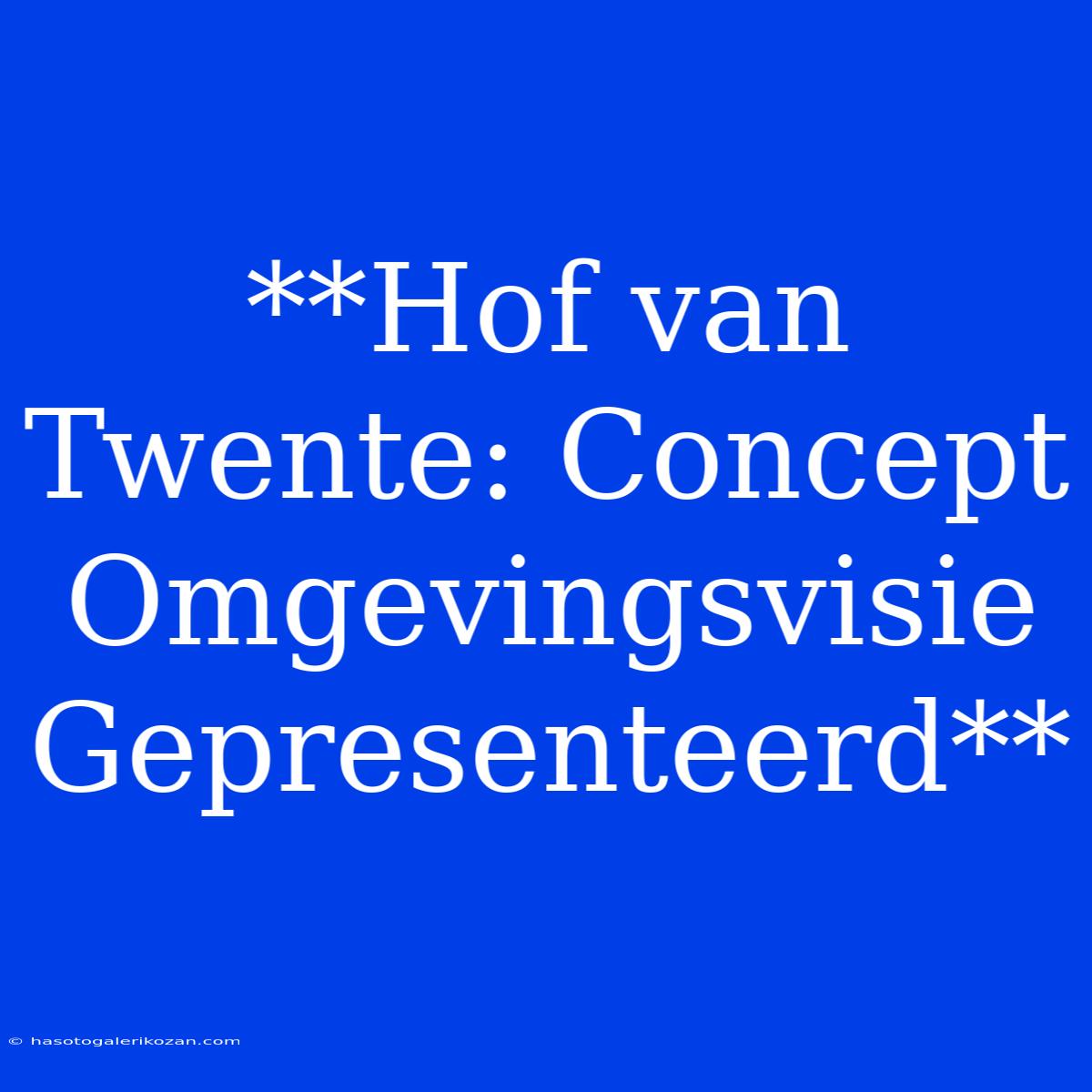 **Hof Van Twente: Concept Omgevingsvisie Gepresenteerd**