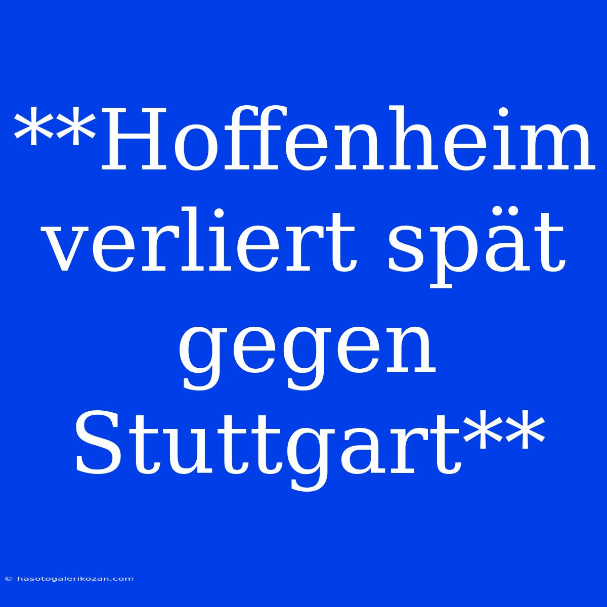 **Hoffenheim Verliert Spät Gegen Stuttgart**