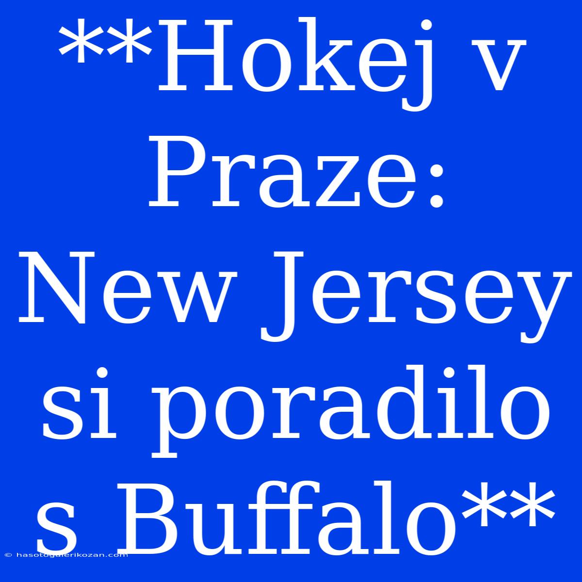 **Hokej V Praze: New Jersey Si Poradilo S Buffalo**