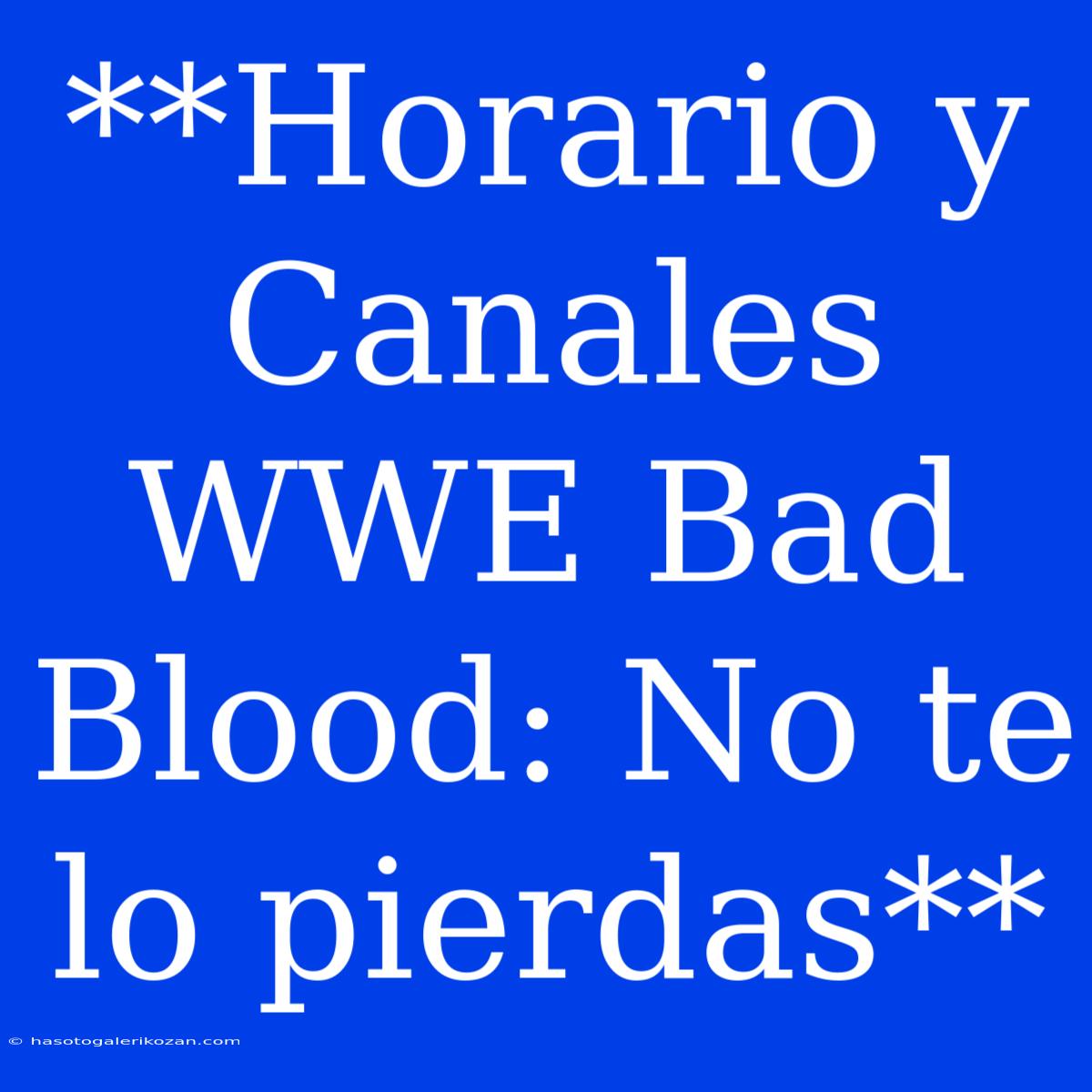 **Horario Y Canales WWE Bad Blood: No Te Lo Pierdas**