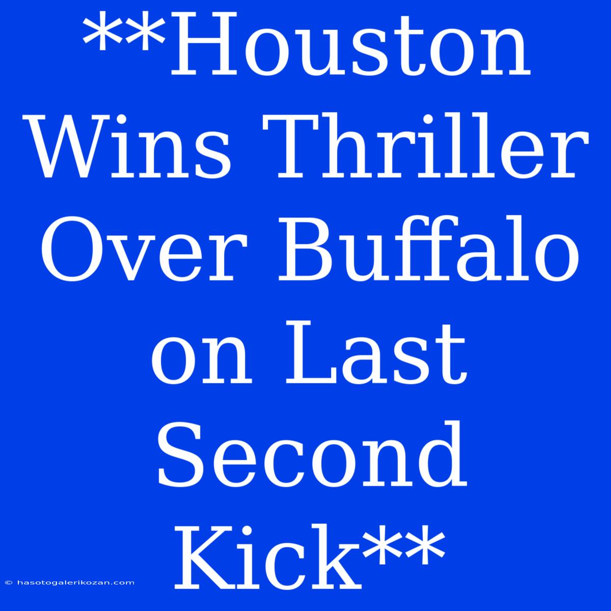 **Houston Wins Thriller Over Buffalo On Last Second Kick**