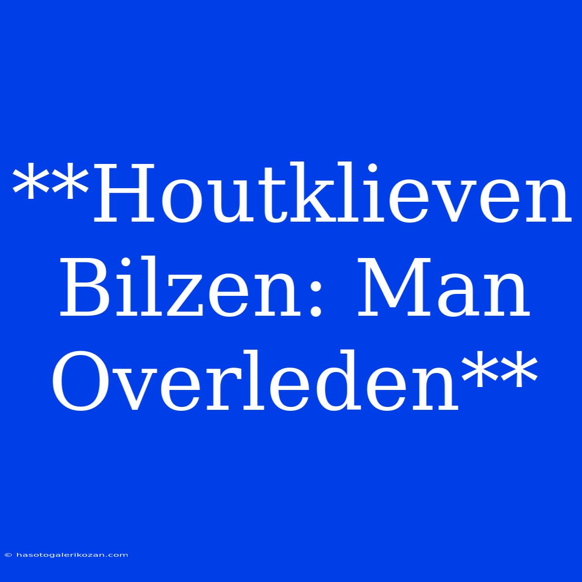 **Houtklieven Bilzen: Man Overleden**