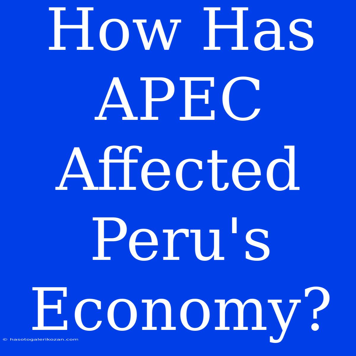 How Has APEC Affected Peru's Economy?