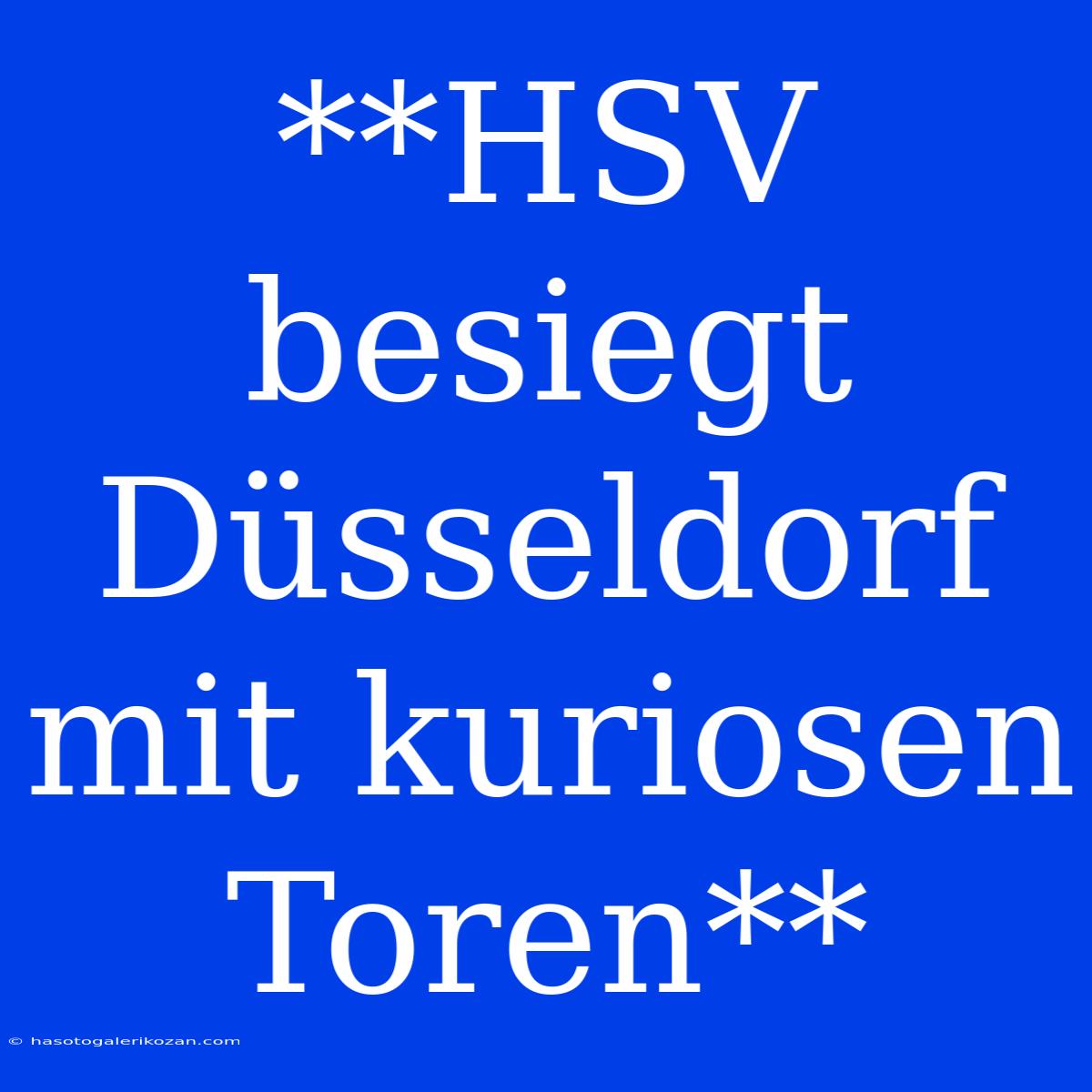 **HSV Besiegt Düsseldorf Mit Kuriosen Toren**