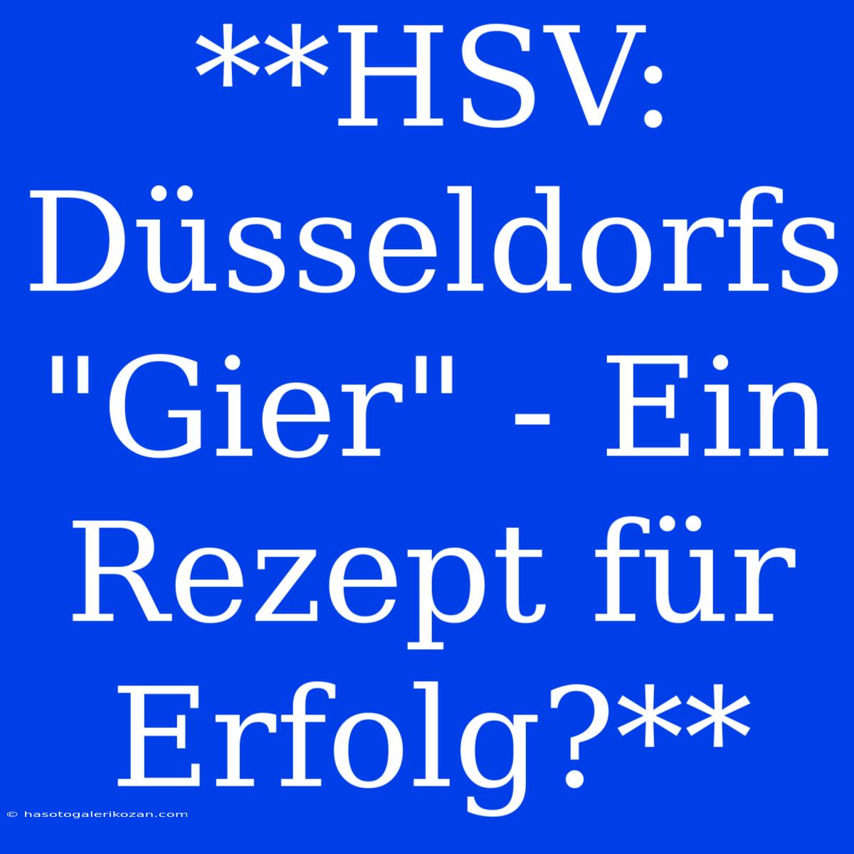 **HSV: Düsseldorfs 