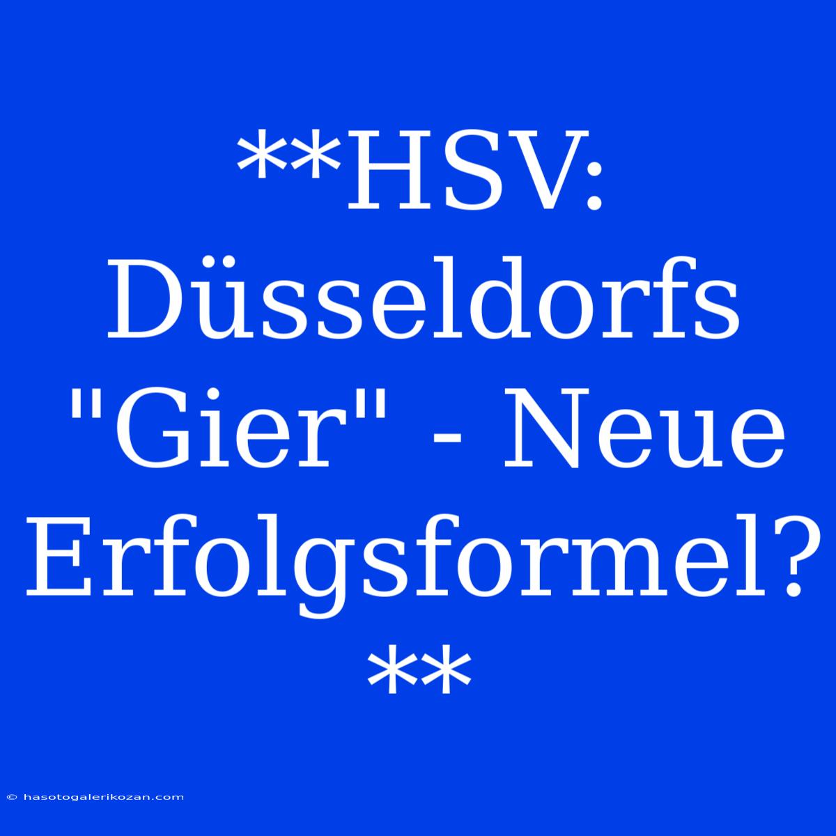 **HSV: Düsseldorfs 