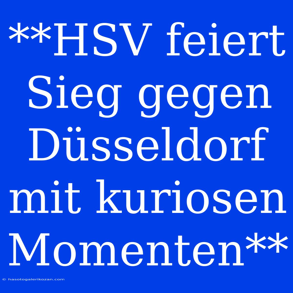 **HSV Feiert Sieg Gegen Düsseldorf Mit Kuriosen Momenten**