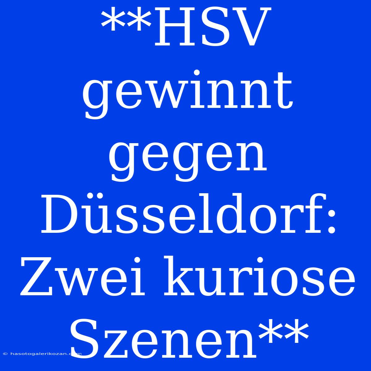 **HSV Gewinnt Gegen Düsseldorf: Zwei Kuriose Szenen**