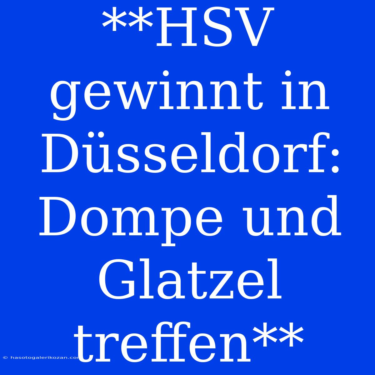 **HSV Gewinnt In Düsseldorf: Dompe Und Glatzel Treffen**