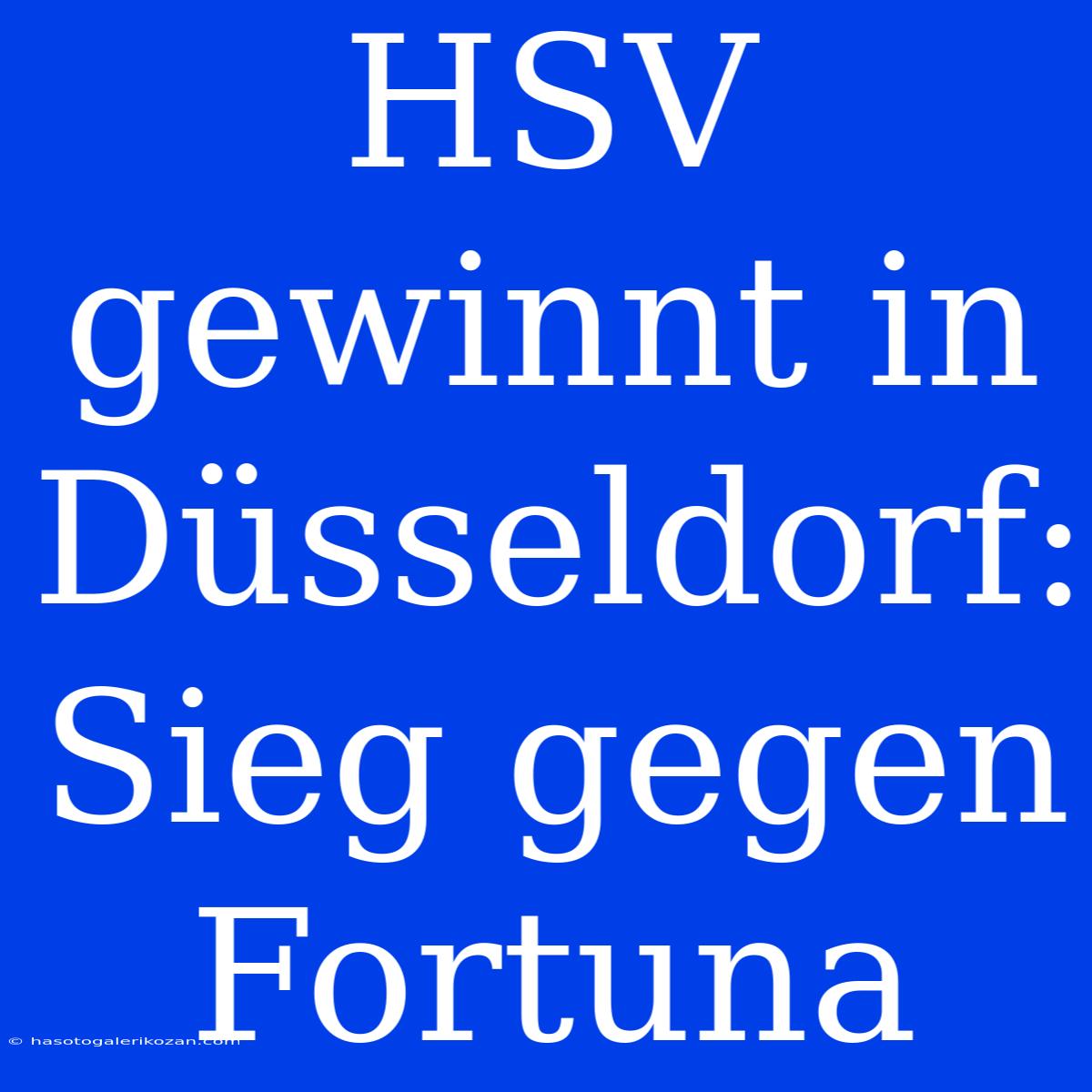 HSV Gewinnt In Düsseldorf: Sieg Gegen Fortuna