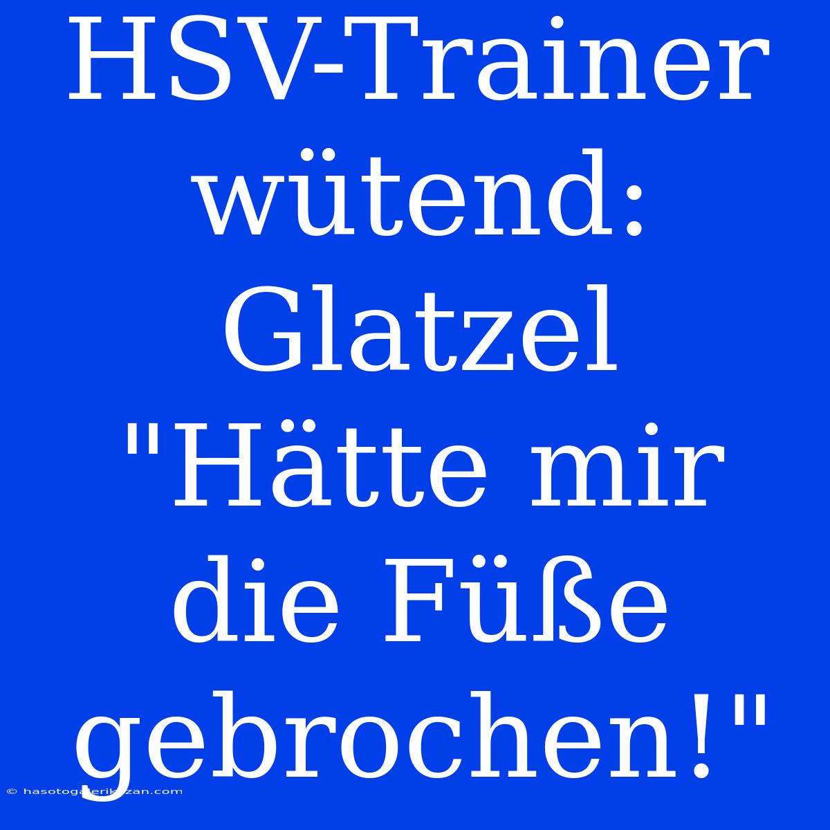 HSV-Trainer Wütend: Glatzel 