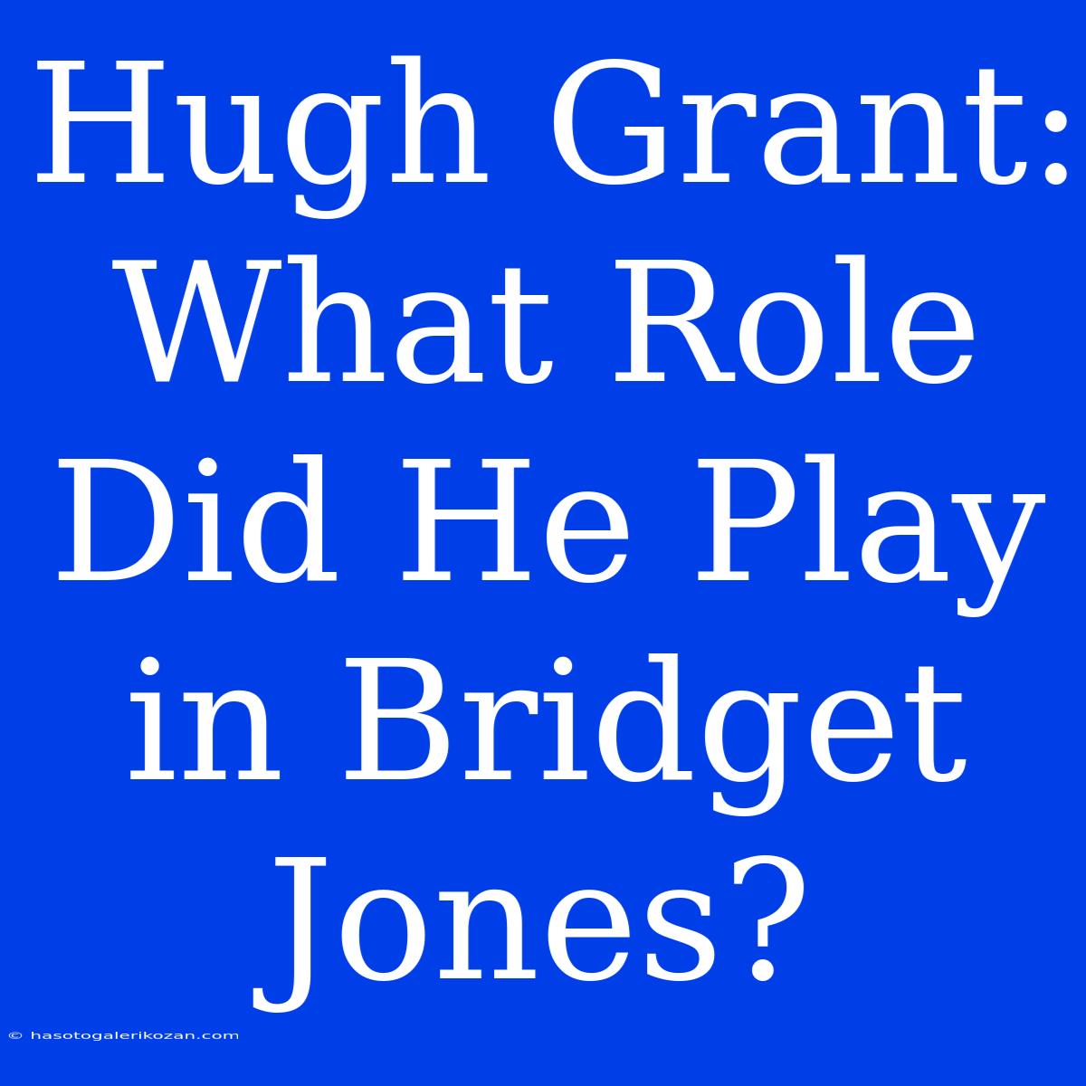 Hugh Grant: What Role Did He Play In Bridget Jones?