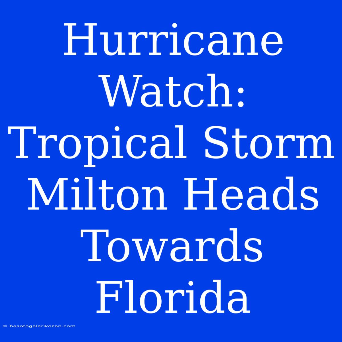 Hurricane Watch: Tropical Storm Milton Heads Towards Florida