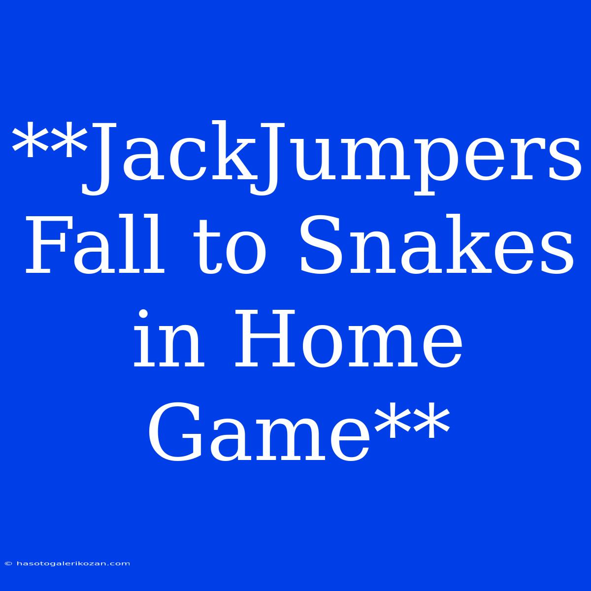 **JackJumpers Fall To Snakes In Home Game**