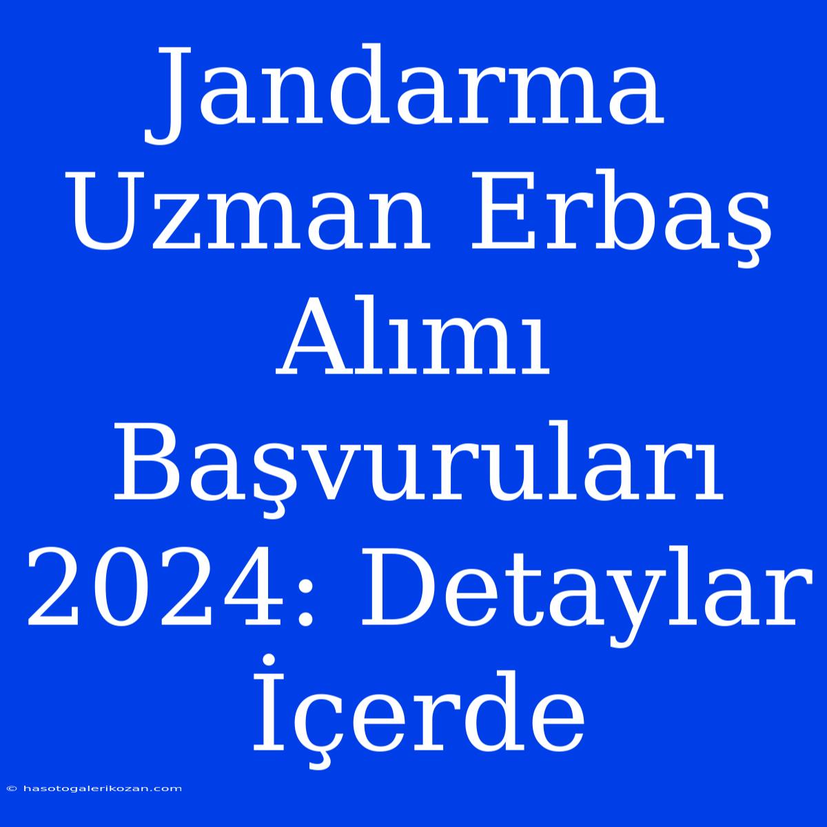 Jandarma Uzman Erbaş Alımı Başvuruları 2024: Detaylar İçerde