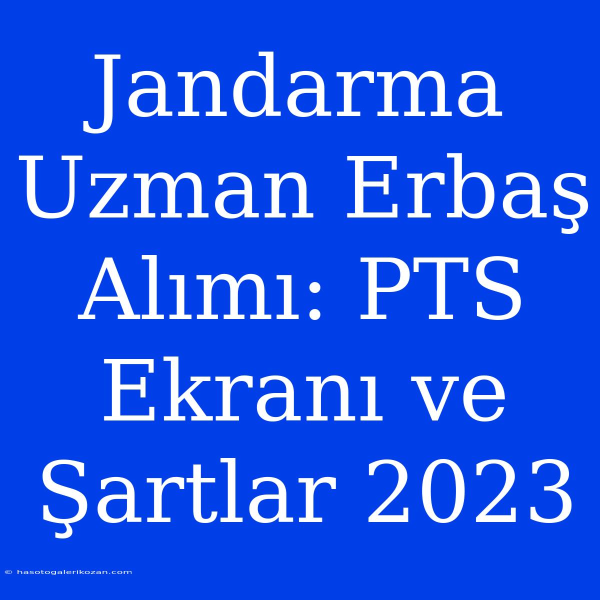 Jandarma Uzman Erbaş Alımı: PTS Ekranı Ve Şartlar 2023 