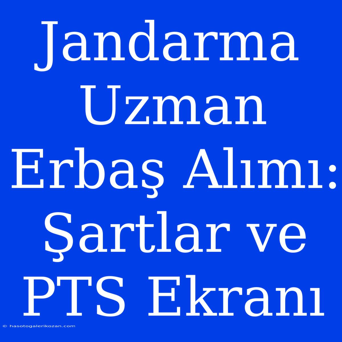 Jandarma Uzman Erbaş Alımı: Şartlar Ve PTS Ekranı