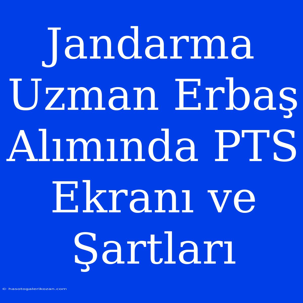 Jandarma Uzman Erbaş Alımında PTS Ekranı Ve Şartları