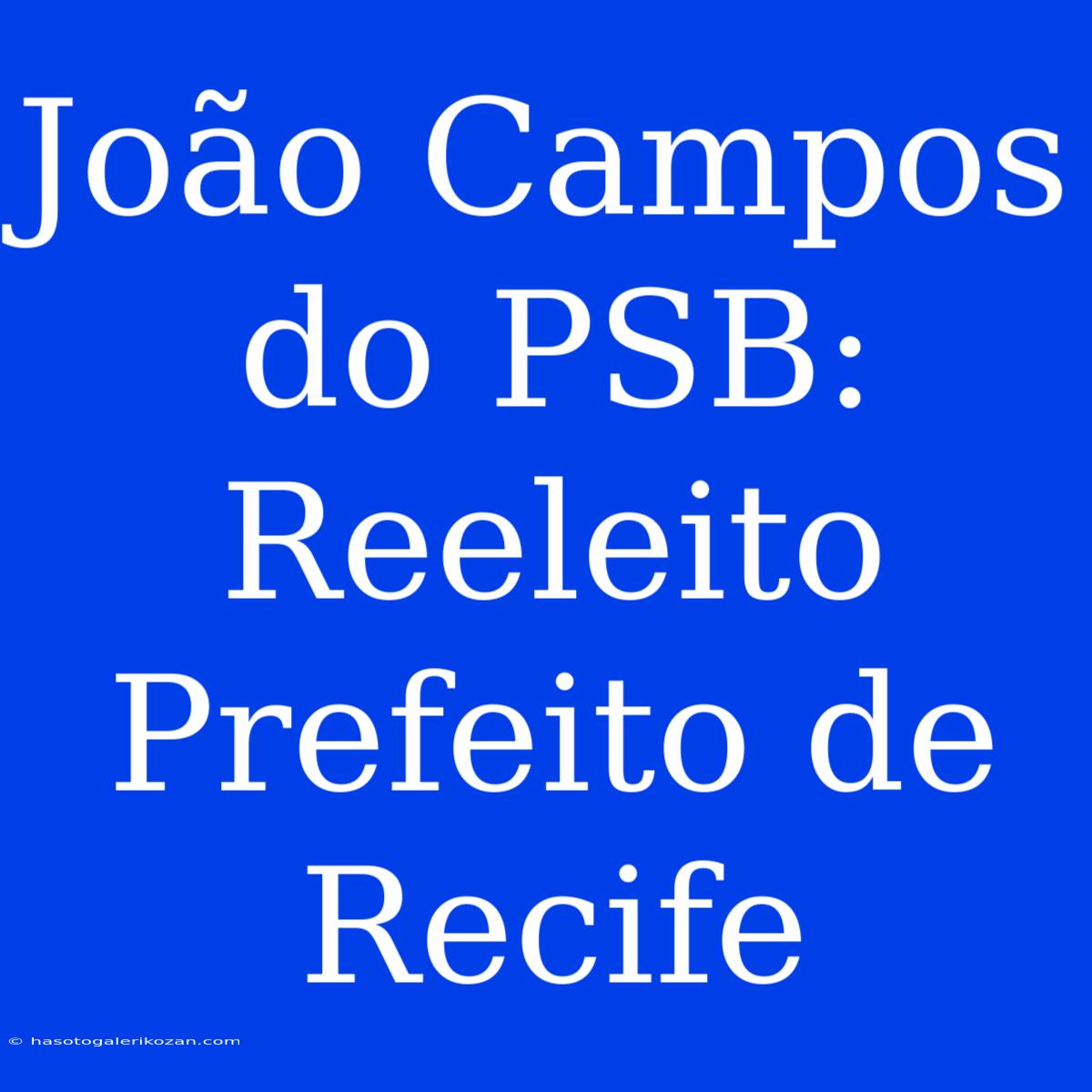 João Campos Do PSB: Reeleito Prefeito De Recife