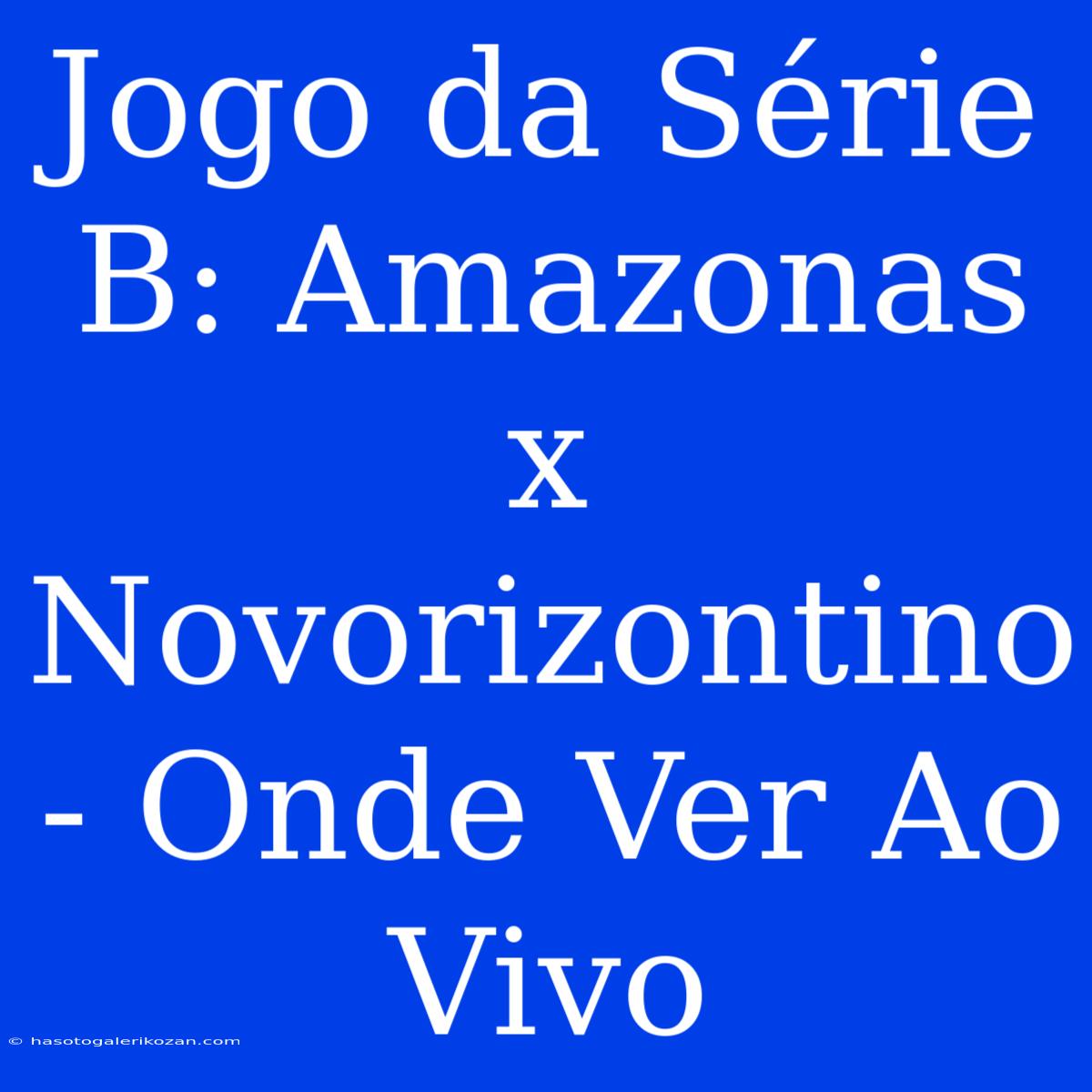 Jogo Da Série B: Amazonas X Novorizontino - Onde Ver Ao Vivo