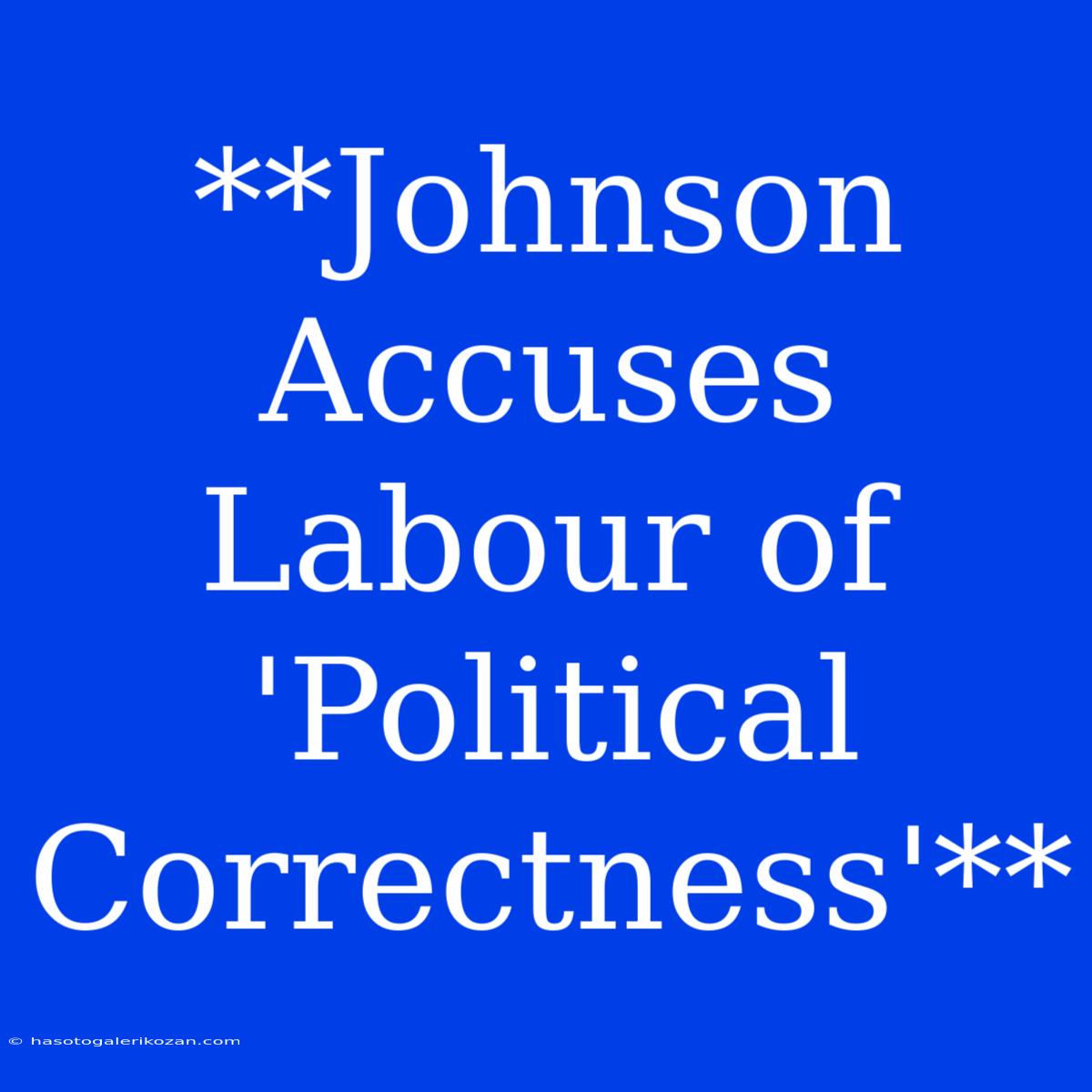 **Johnson Accuses Labour Of 'Political Correctness'**