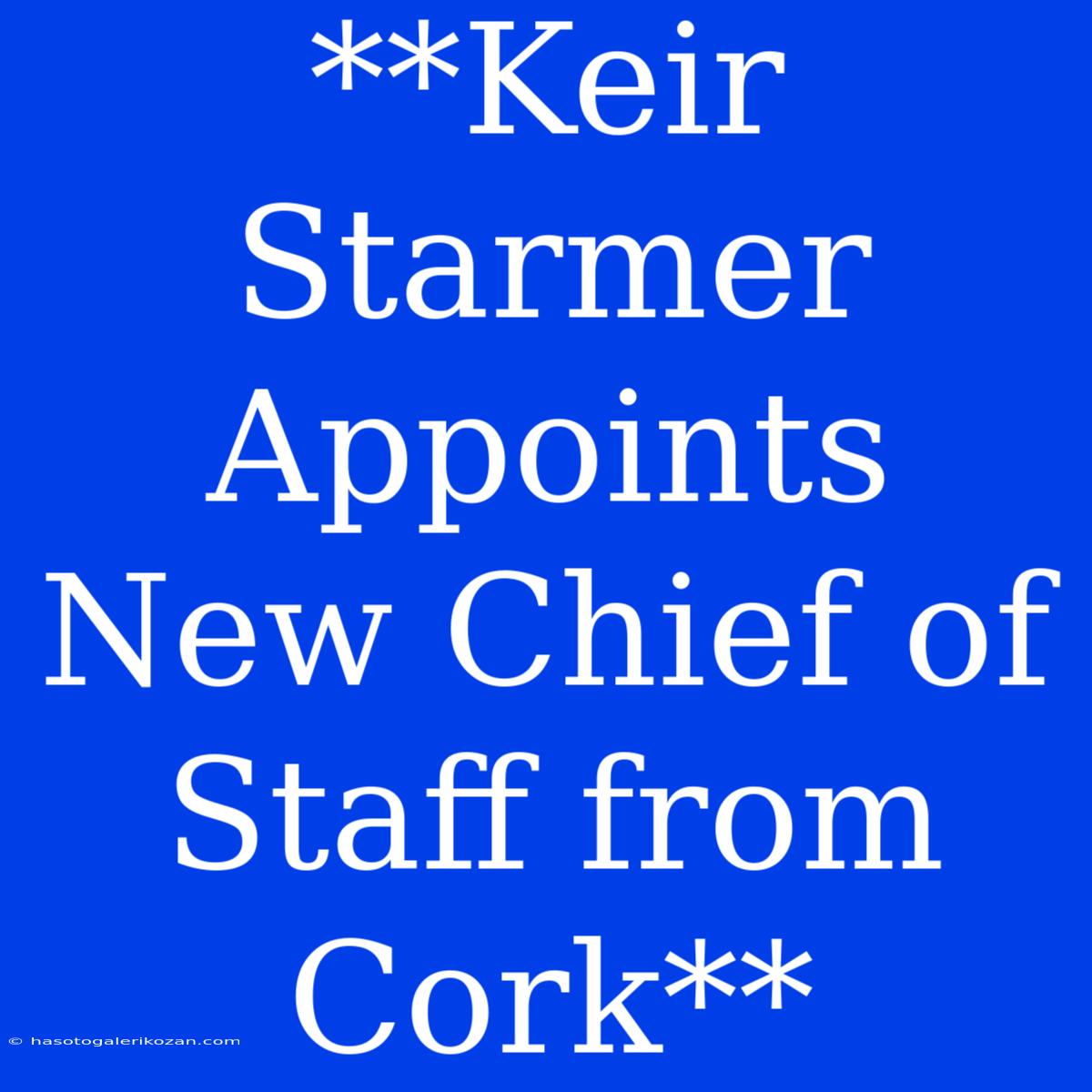 **Keir Starmer Appoints New Chief Of Staff From Cork**