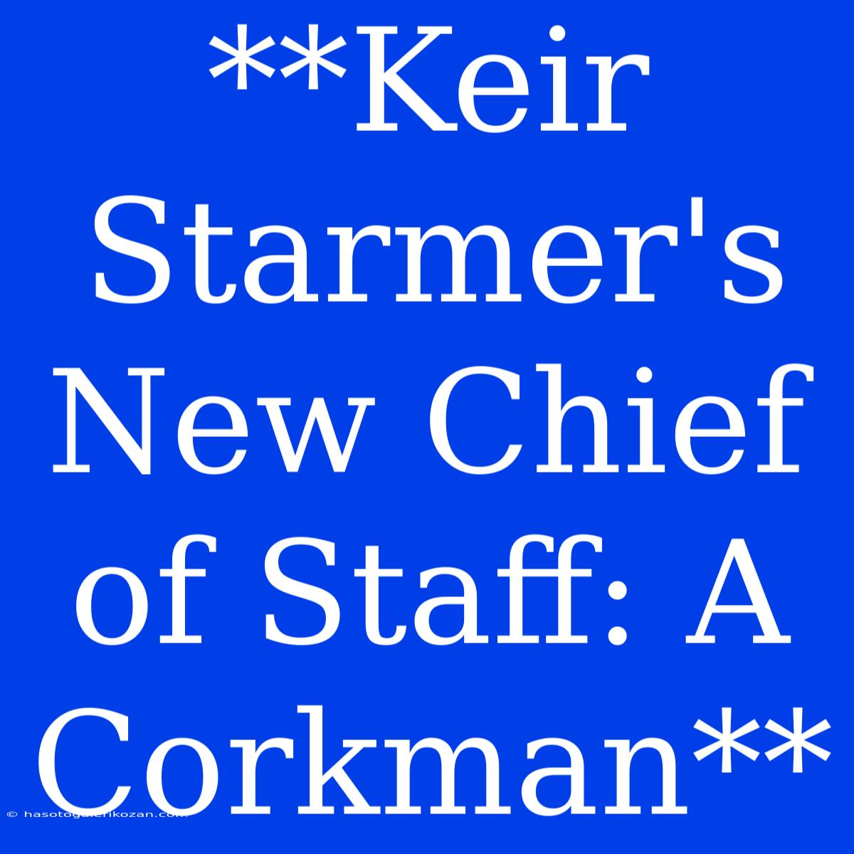 **Keir Starmer's New Chief Of Staff: A Corkman**