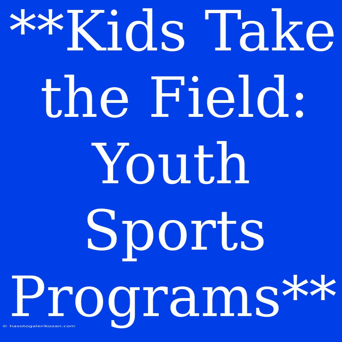 **Kids Take The Field: Youth Sports Programs**