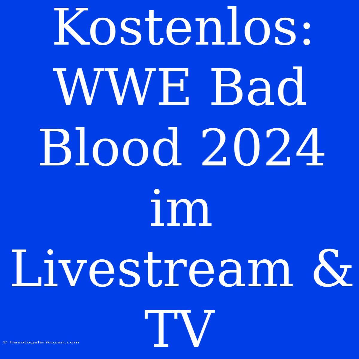 Kostenlos: WWE Bad Blood 2024 Im Livestream & TV